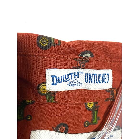 Duluth Trading Untucked Tractors Button Shirt Relaxed Fit 2XL Tall Farmer Camp - Picture 7 of 9